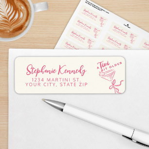 Trendy Pink A Tini Bit Older 30th Birthday Label