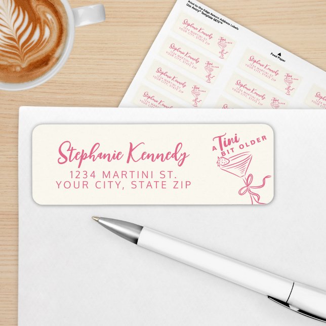 Trendy Pink A Tini Bit Older 30th Birthday Label (Creator Uploaded)