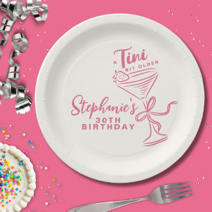 Trendy Pink A Tini Bit Older 30th Birthday Paper Plates