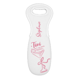 Trendy Pink A Tini Bit Older 30th Birthday Wine Bag