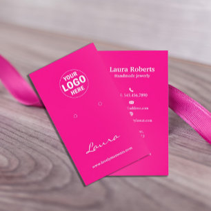 Trendy Pink Add Your Logo Earring Display Business Card