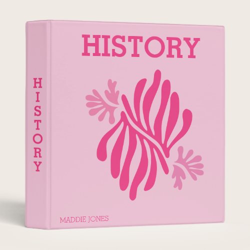 Trendy Pink Aesthetic 3 Ring Binder