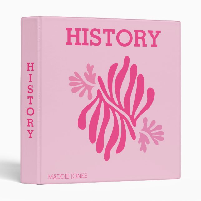 Trendy Pink Aesthetic 3 Ring Binder (Front/Spine)