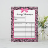 Trendy Pink And Black Leopard Hot Pink Order Forms (Standing Front)