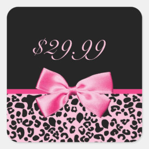 Trendy Pink And Black Leopard Hot Pink Sales Tags