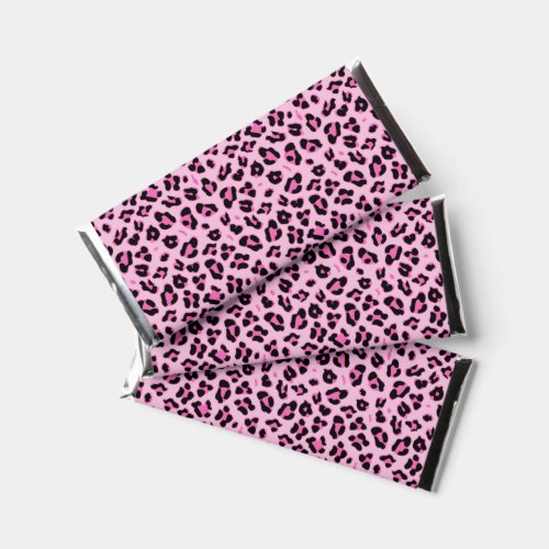 Trendy Pink and Black Leopard Print Hershey Bar Favors