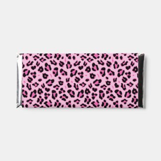Trendy Pink and Black Leopard Print Hershey Bar Favors