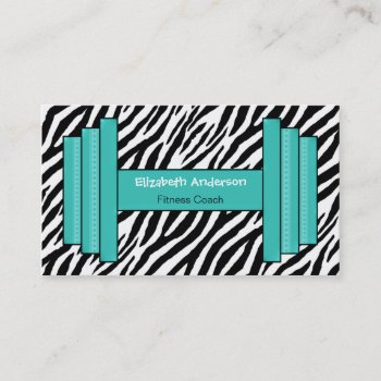 Trendy Pink And Black Zebra Print Personal Trainer Business Card by PhotographyTKDesigns at Zazzle