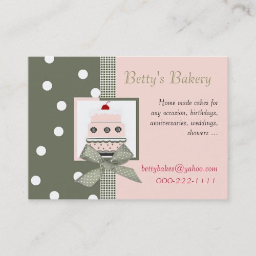 Trendy Pink and Khaki Business Card