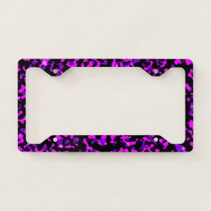 Trendy Pink and Purple Camouflage Pattern License Plate Frame