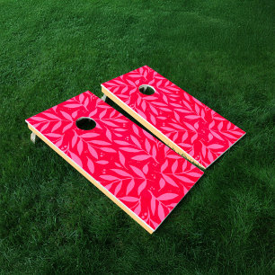 Trendy Pink and red foliage Cornhole Set