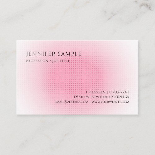 Trendy Pink And White Modern Simple Template Business Card