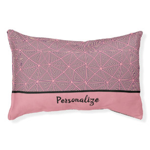 Trendy Pink & Black Geometric Pattern Dog Cat Pet Bed