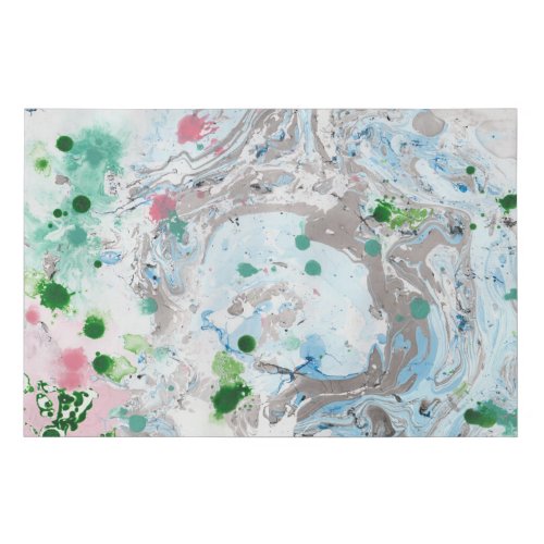 Trendy Pink Blue Green White Modern Abstract Art Faux Canvas Print