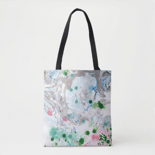 Trendy Pink Blue Green White Modern Abstract Tote Bag