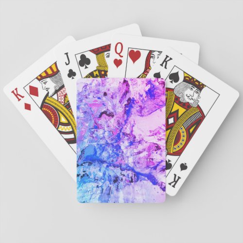 Trendy Pink Blue Purple Modern Abstract Template Poker Cards