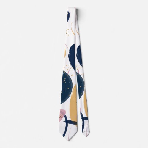 Trendy Pink Blue Strokes Abstract Creative Art Neck Tie