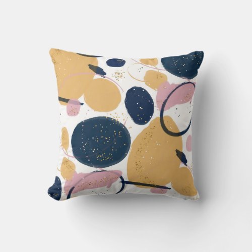 Trendy Pink Blue Strokes Abstract Creative Art Throw Pillow