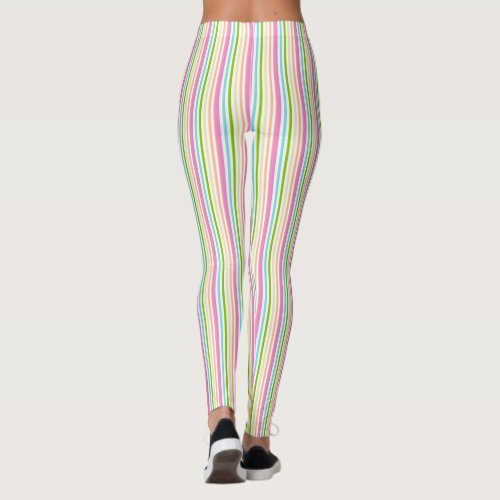 Trendy Pink Blue Yellow Green Colors Modern Leggings