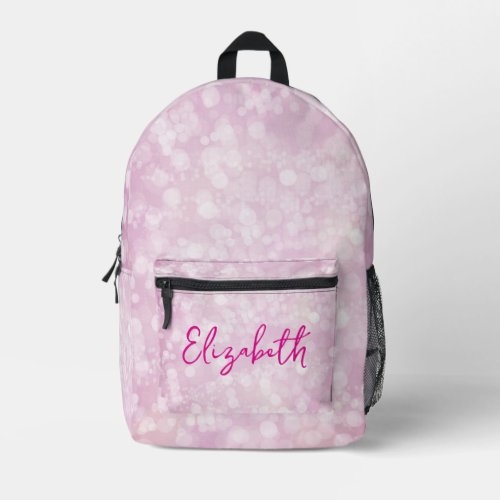 Trendy Pink Bokeh  Printed Backpack