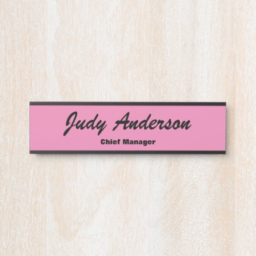 Trendy Pink Bold Professional Plain Modern Elegant Door Sign