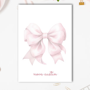 Trendy Pink Bow Personalized With Name Monogram Post-it Notes