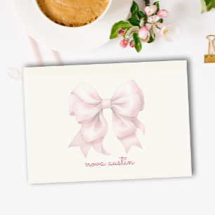 Trendy Pink Bow Personalized With Name Monogram Post-it Notes