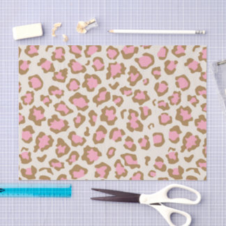 Trendy Pink Brown Leopard Spots Boho Decoupage Tissue Paper