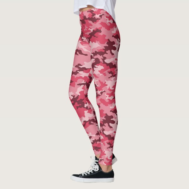 Trendy Pink Camo Leggings (Left)