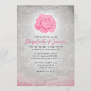 Trendy Pink Camo Wedding Invitations