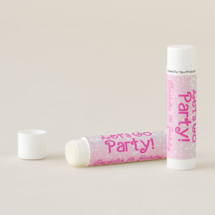 Trendy Pink Confetti Let's Go Party Lip Balm