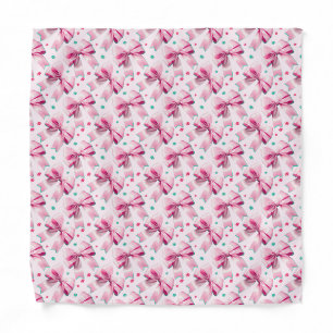 Trendy pink coquette bow pattern with cute girly bandana