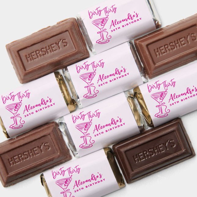 Trendy Pink Dirty Thirty 30th Birthday Hershey's Miniatures (Assorted)