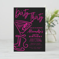 Trendy Pink Dirty Thirty 30th Birthday