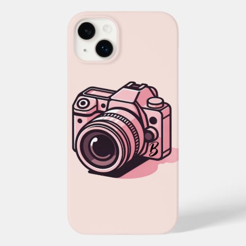 Trendy Pink DSLR Camera Photography Personalized Case_Mate iPhone 14 Plus Case