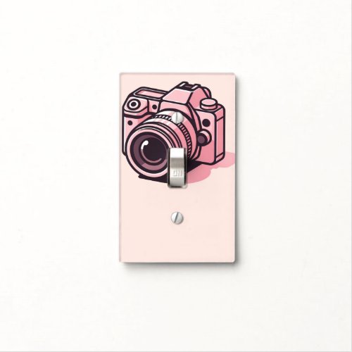 Trendy Pink DSLR Camera Photography Personalized Light Switch Cover