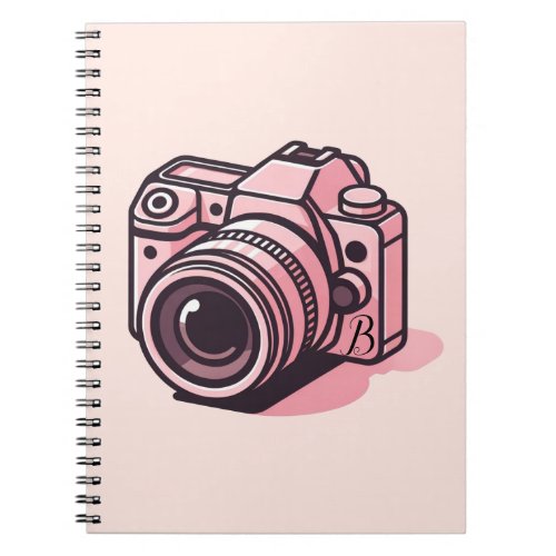 Trendy Pink DSLR Camera Photography Personalized Notebook