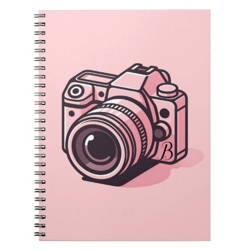 Trendy Pink DSLR Camera Photography Personalized Notebook