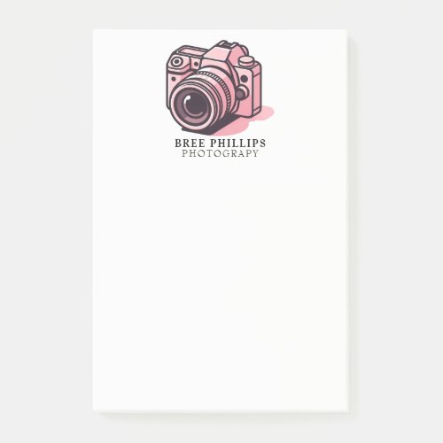 Trendy Pink DSLR Camera Photography Personalized Post_it Notes