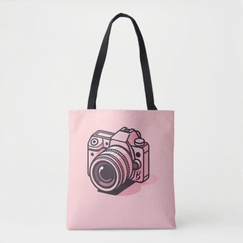 Trendy Pink DSLR Camera Photography Personalized Tote Bag