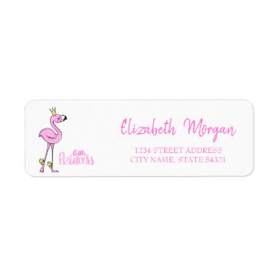 Trendy Pink Flamingo,Little Princess Address Label