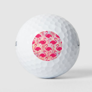 Trendy Pink Flamingo Pattern Golf Balls
