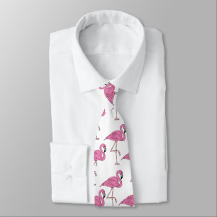 Trendy Pink Flamingo Pattern Tie