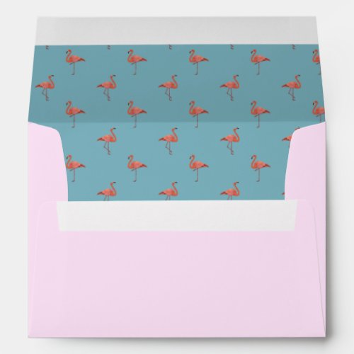 Trendy pink flamingos  envelope