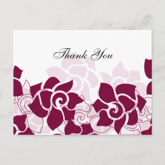 trendy pink floral ThankYou Cards