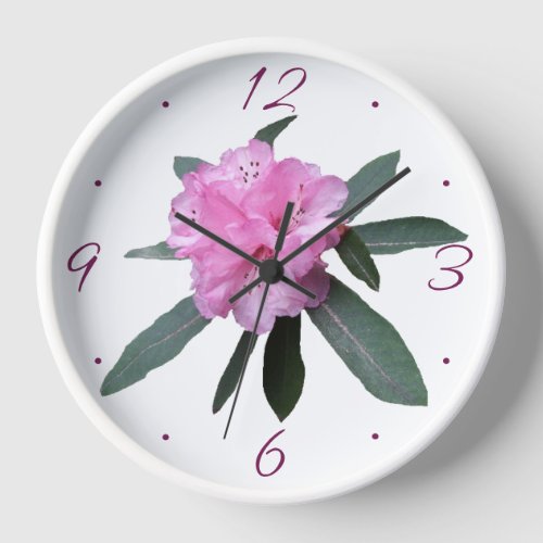 Trendy pink flowers M monogram floral modern boho  Clock