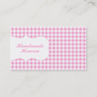 Trendy Pink Gingham Business Card