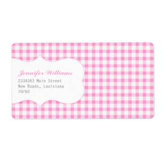 Trendy Pink Gingham Label