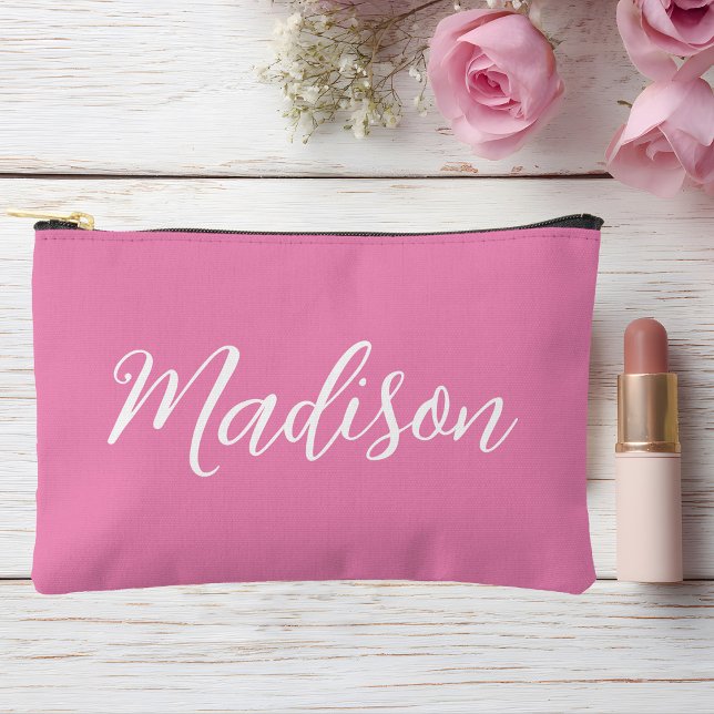 Trendy Pink Girls Monogram Custom Cosmetic Bag (Creator Uploaded)