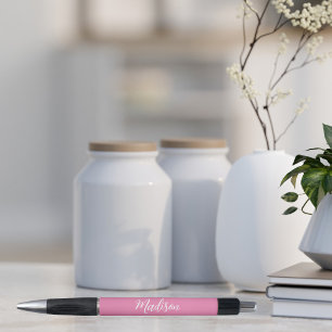 Trendy Pink Girls Name Handwritten Script Custom Pen